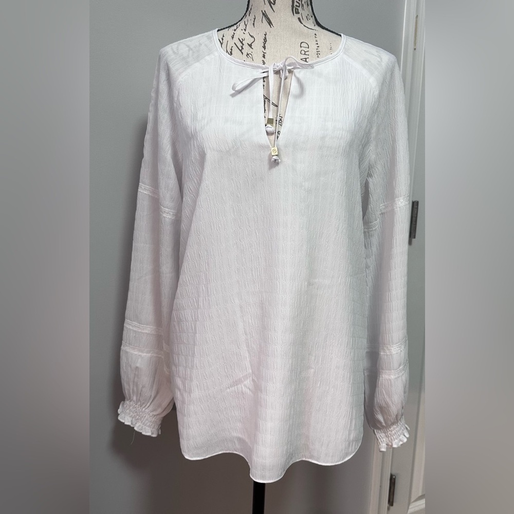 👚 Michael Kors White Bohemian Boho Style Top - Size Medium 🌟 - Picture 2 of 14